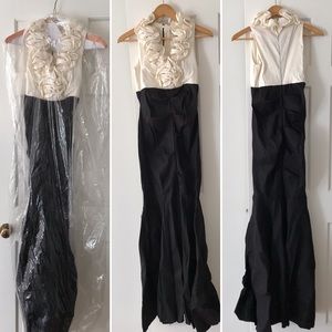 White/Black Mermaid Formal Dress Xscape by JC